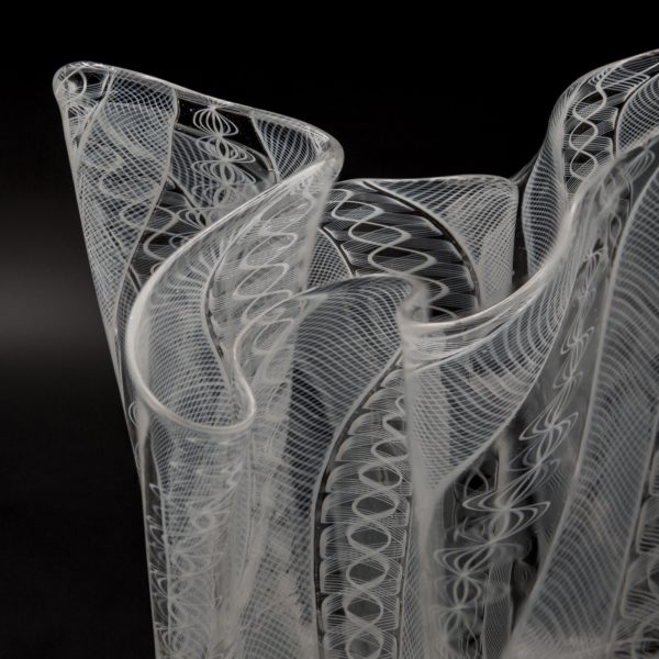 A Vintage Handkerchief Zanfirico Blown Glass Vase Unforget