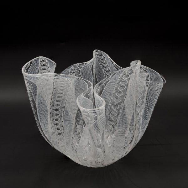 A Vintage Handkerchief Zanfirico Blown Glass Vase Unforget