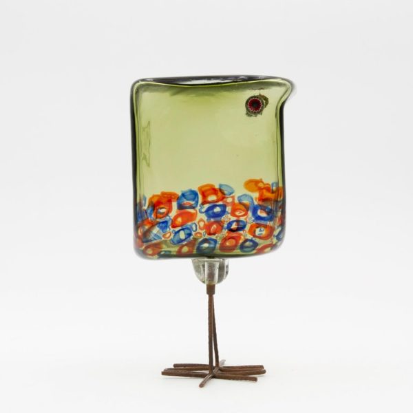 A Rare And Full Set Of Five Blown Glass Murrine Birds Called Pulcini Unforgetunforget Xxth Century Decorative Arts