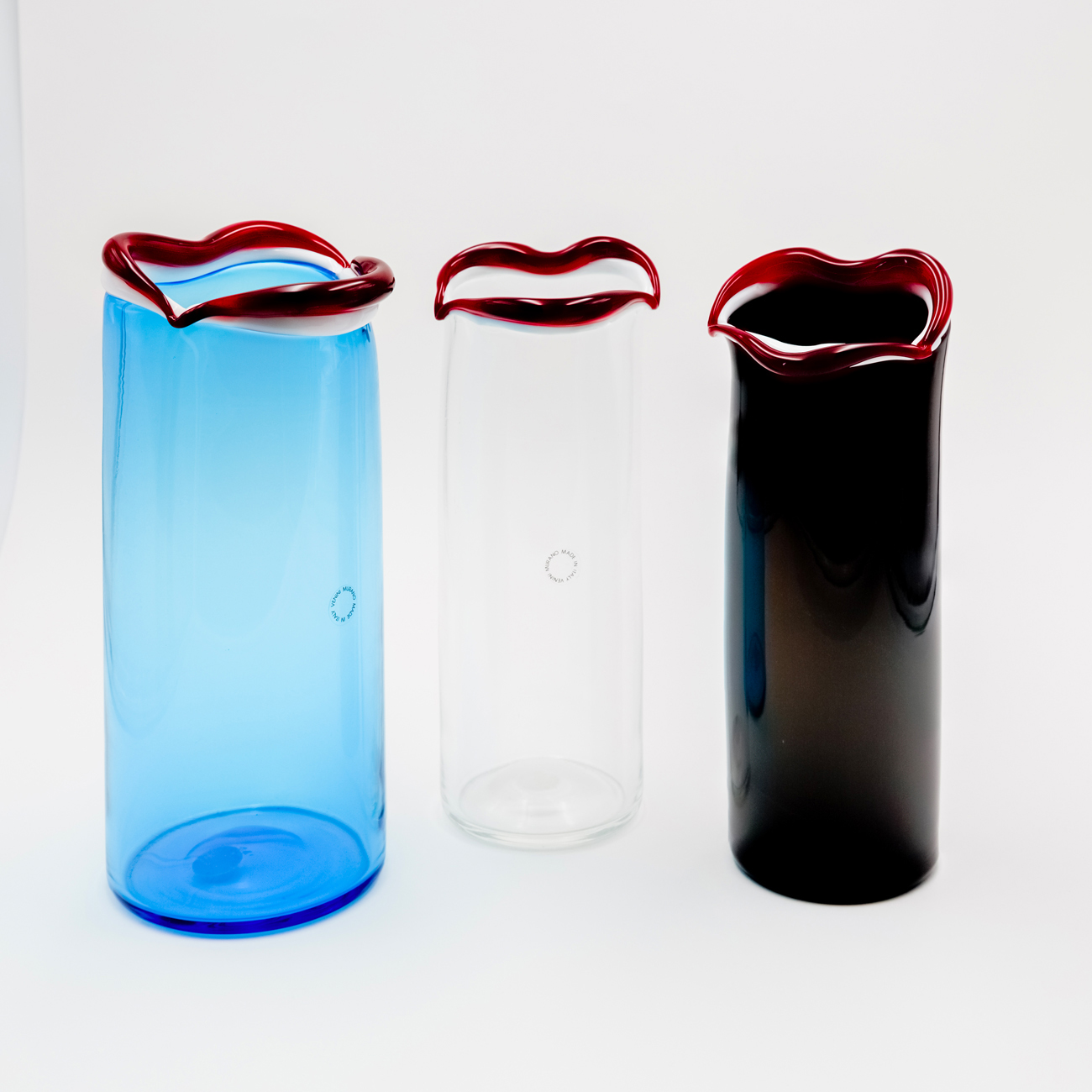 Sorriso vase transparent par Fulvio Bianconi