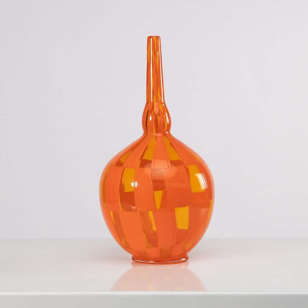 Riquadri vase transparent et orange opaque - Barovier e Toso - img01