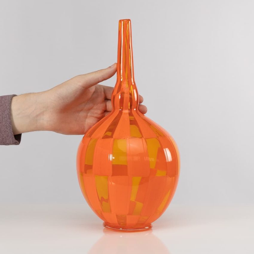 Riquadri vase transparent et orange opaque - Barovier e Toso -img06