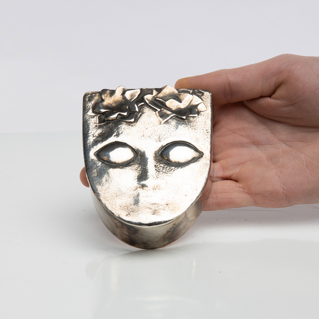 “Ophélie” silvered bronze box, Line Vautrin (France)