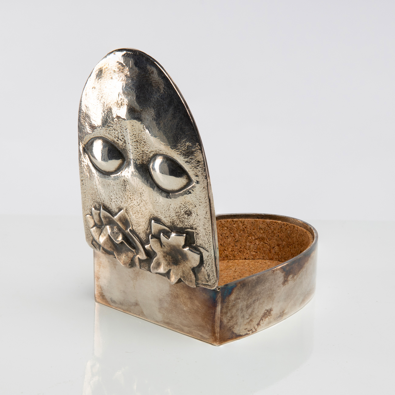 “Ophélie” silvered bronze box, Line Vautrin (France)