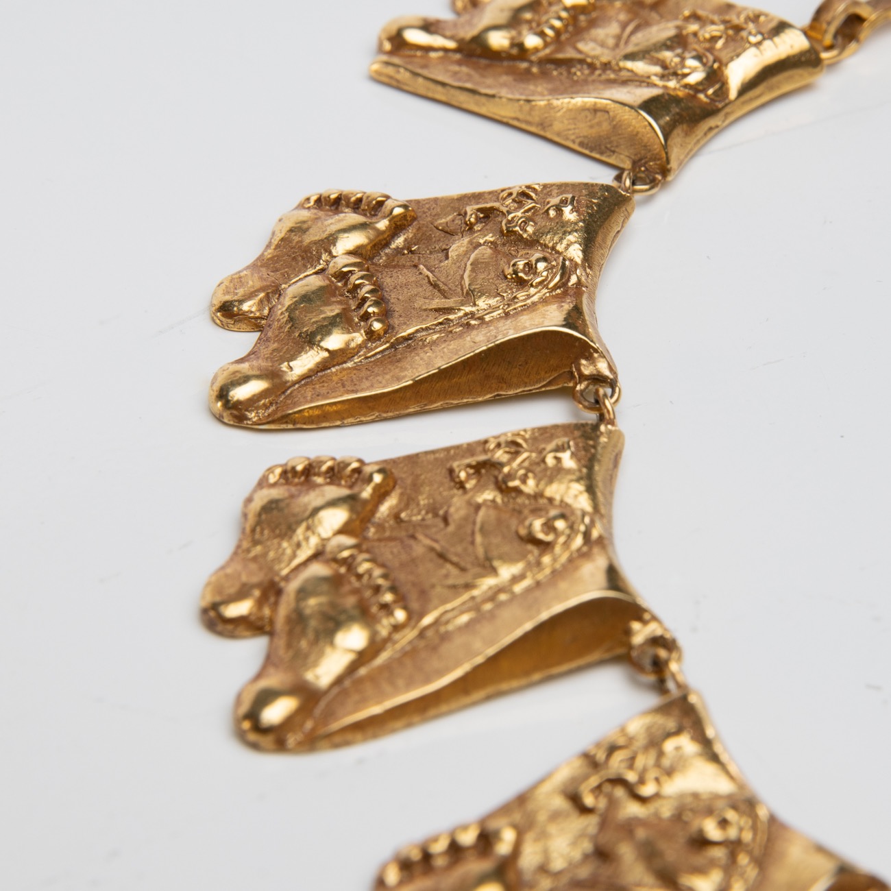 Berthe aux grands pieds by Line Vautrin gilt bronze necklace France - 03