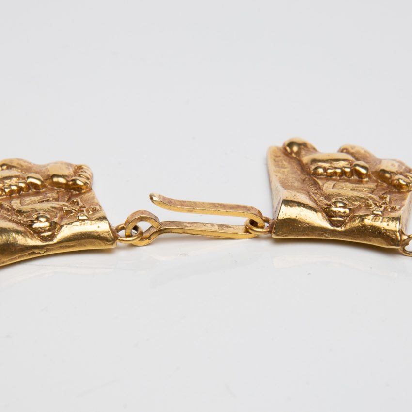 Berthe aux grands pieds by Line Vautrin gilt bronze necklace France - 04