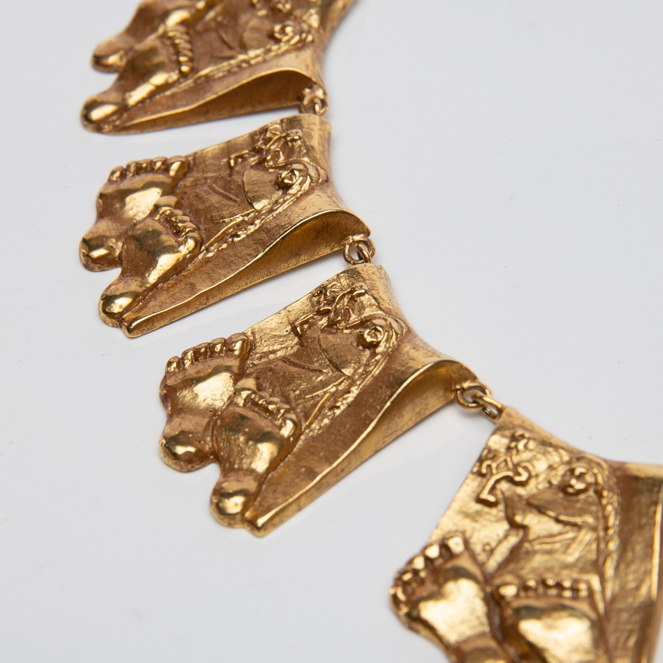 Berthe aux grands pieds by Line Vautrin gilt bronze necklace France - 05