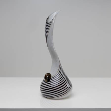 Vase filigrana bianco nero, know as model number 5359 Dino Martens - Aureliano Toso -1
