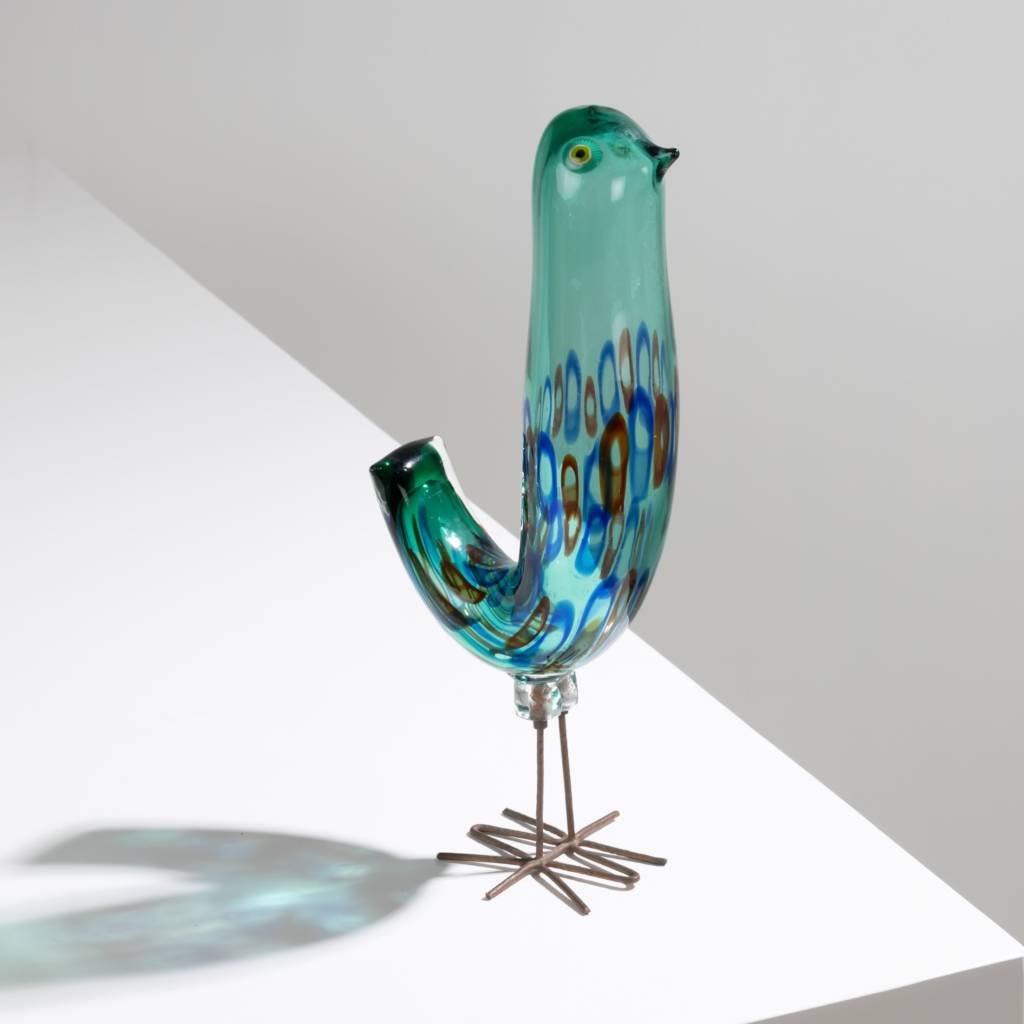 UE11_61 Pulcino glass bird (green) (model number S189) Alessandro Pianon VIstosi -1