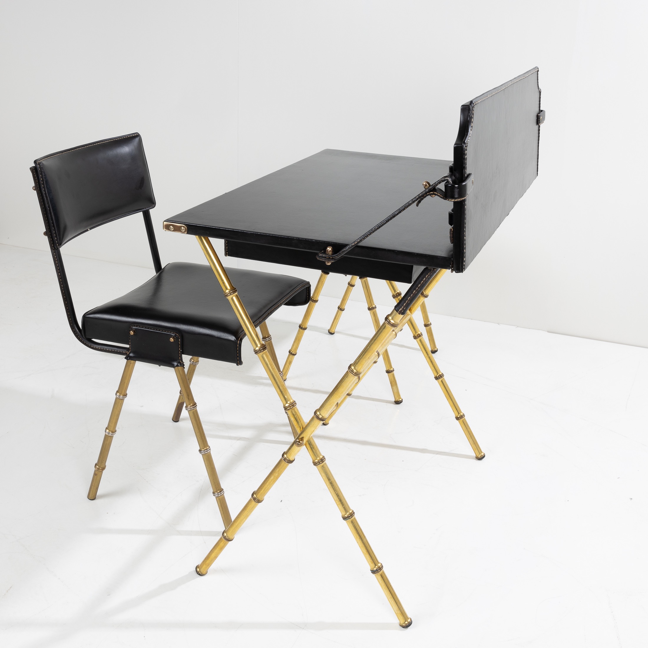 COE10_21 Drop-leaf desk with its seat and visitor's stool Jacques Adnet -5