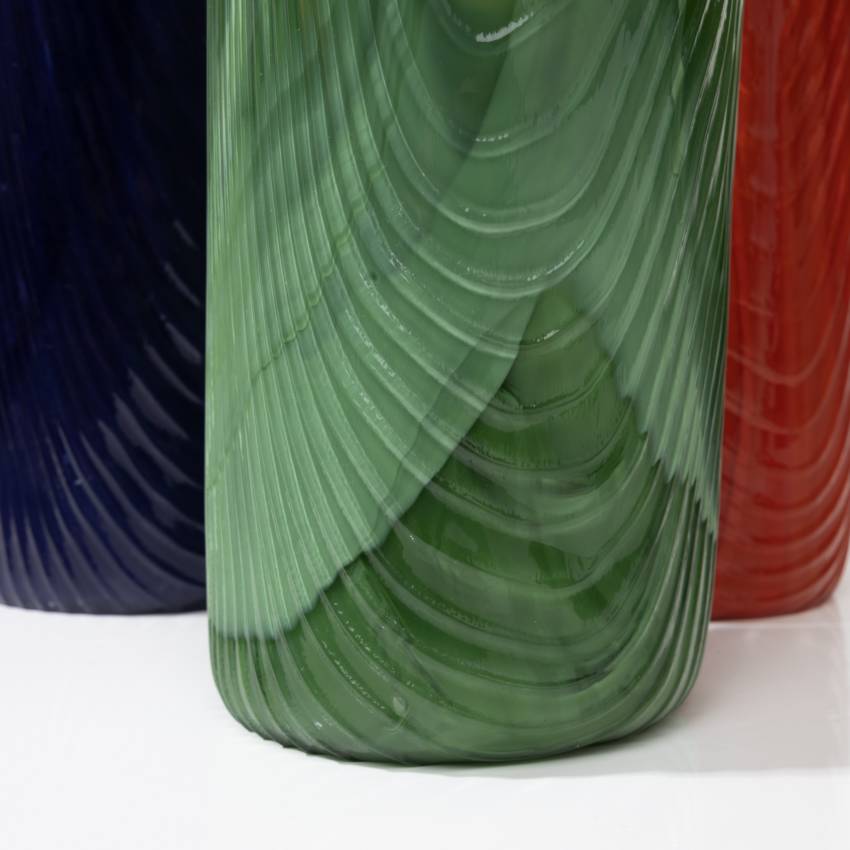 Set of 3 Tronchi vases Green red and blue Toni Zuccheri Venini - 5