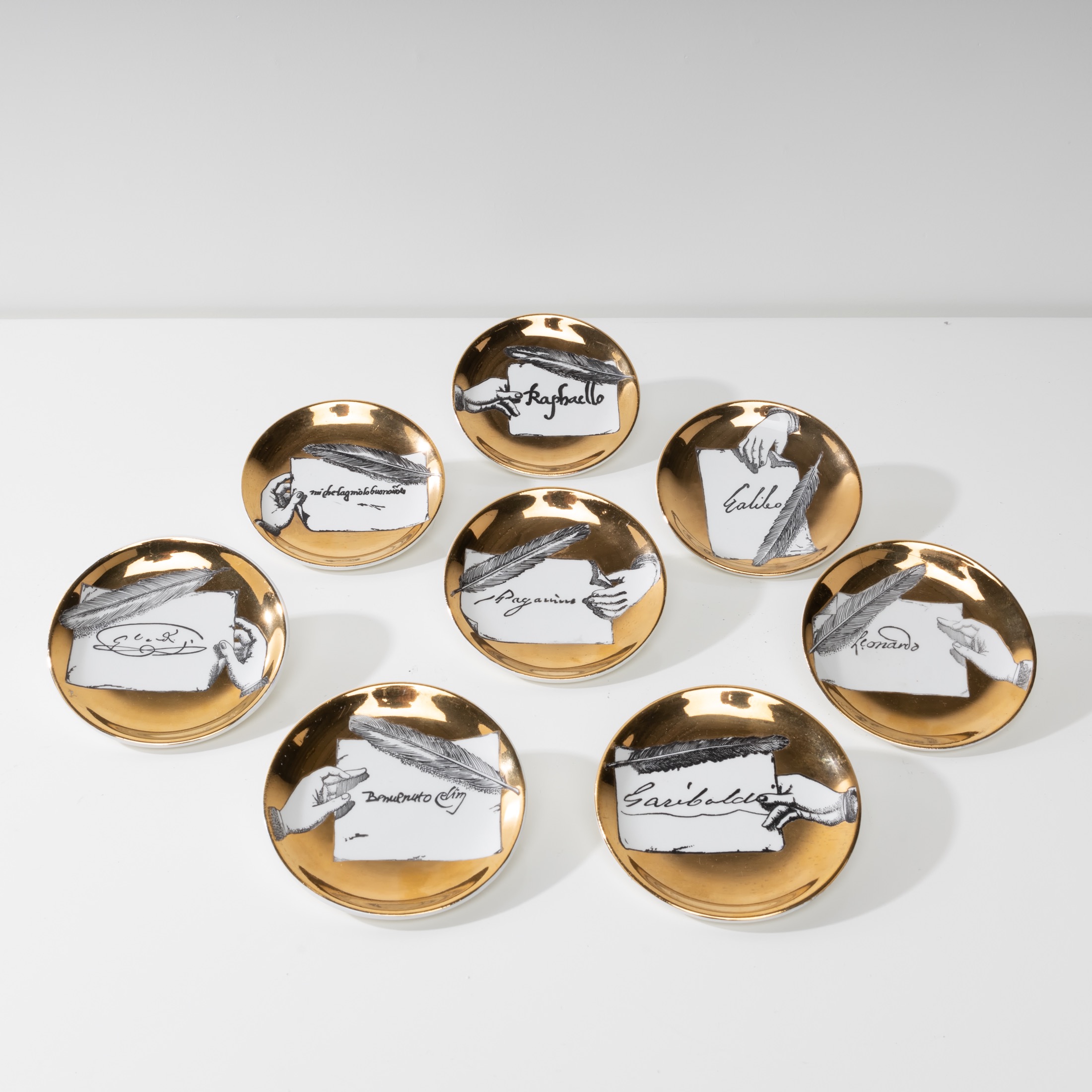 Set of 8 cups or coasters autografi - 01