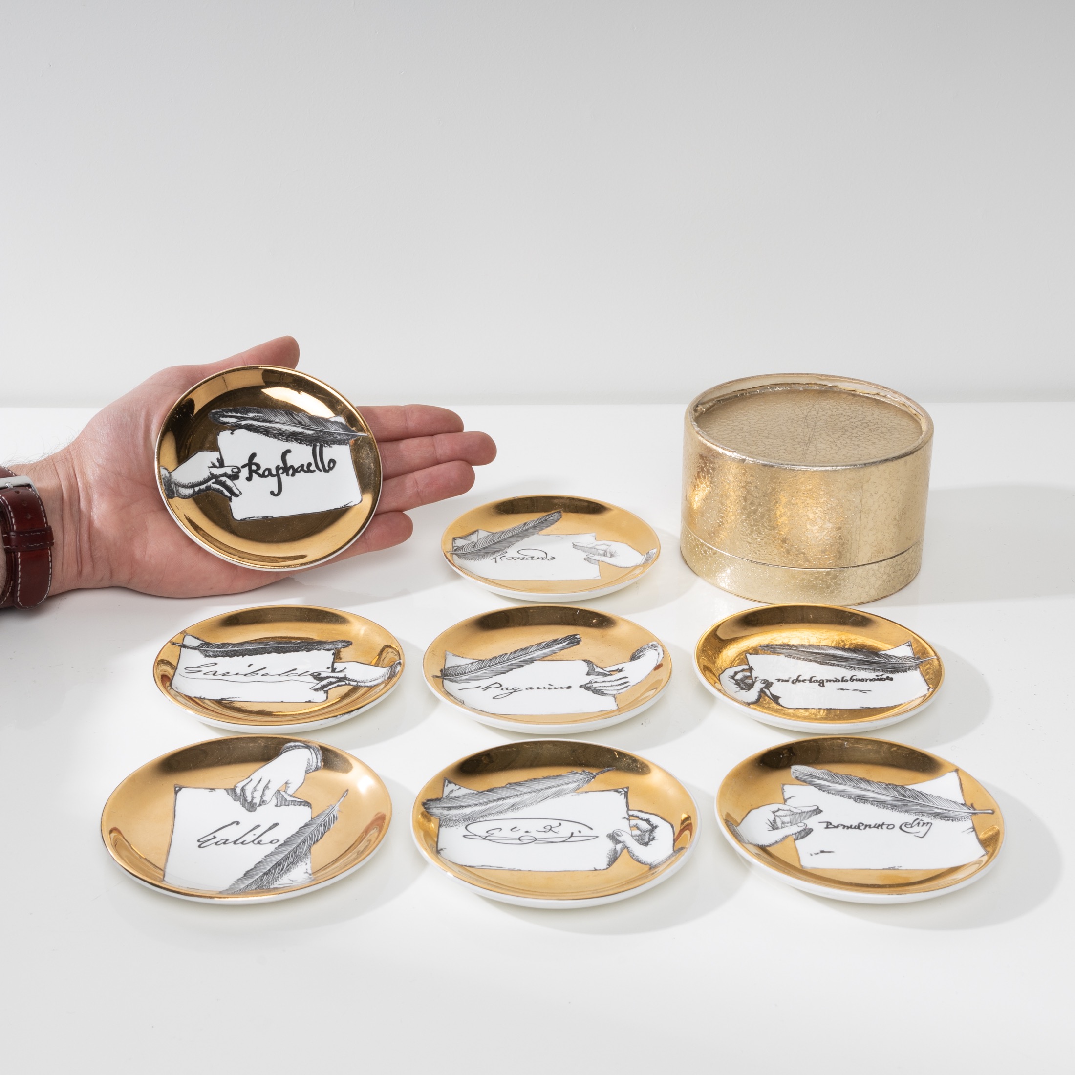 Set of 8 cups or coasters autografi - 06