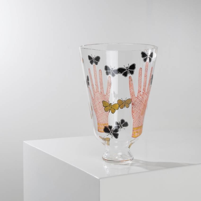 COUF04_04 Farfalle vase cold-painted enamel SALIR series Piero Fornasetti -7
