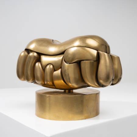 F03_13 Romeo & Juliette, 16 elements polished brass sculpture Miguel Berrocal-3