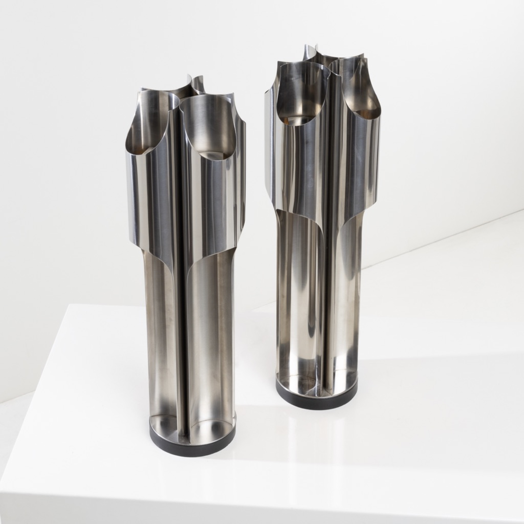 Orgues by Maison Charles - Pair of stainless steel table lamps