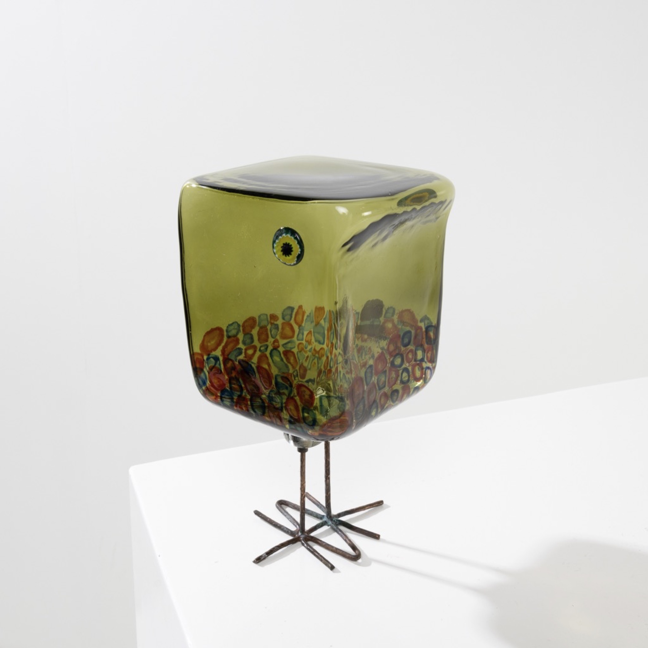 Pulcino sculpture in the shape of a glass bird Alessandro Pianon Vistosi Murano