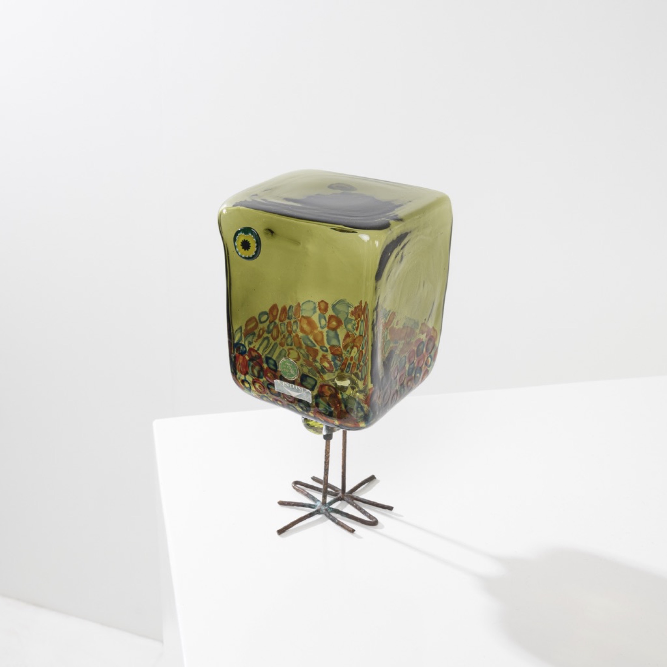 Pulcino sculpture in the shape of a glass bird Alessandro Pianon Vistosi Murano