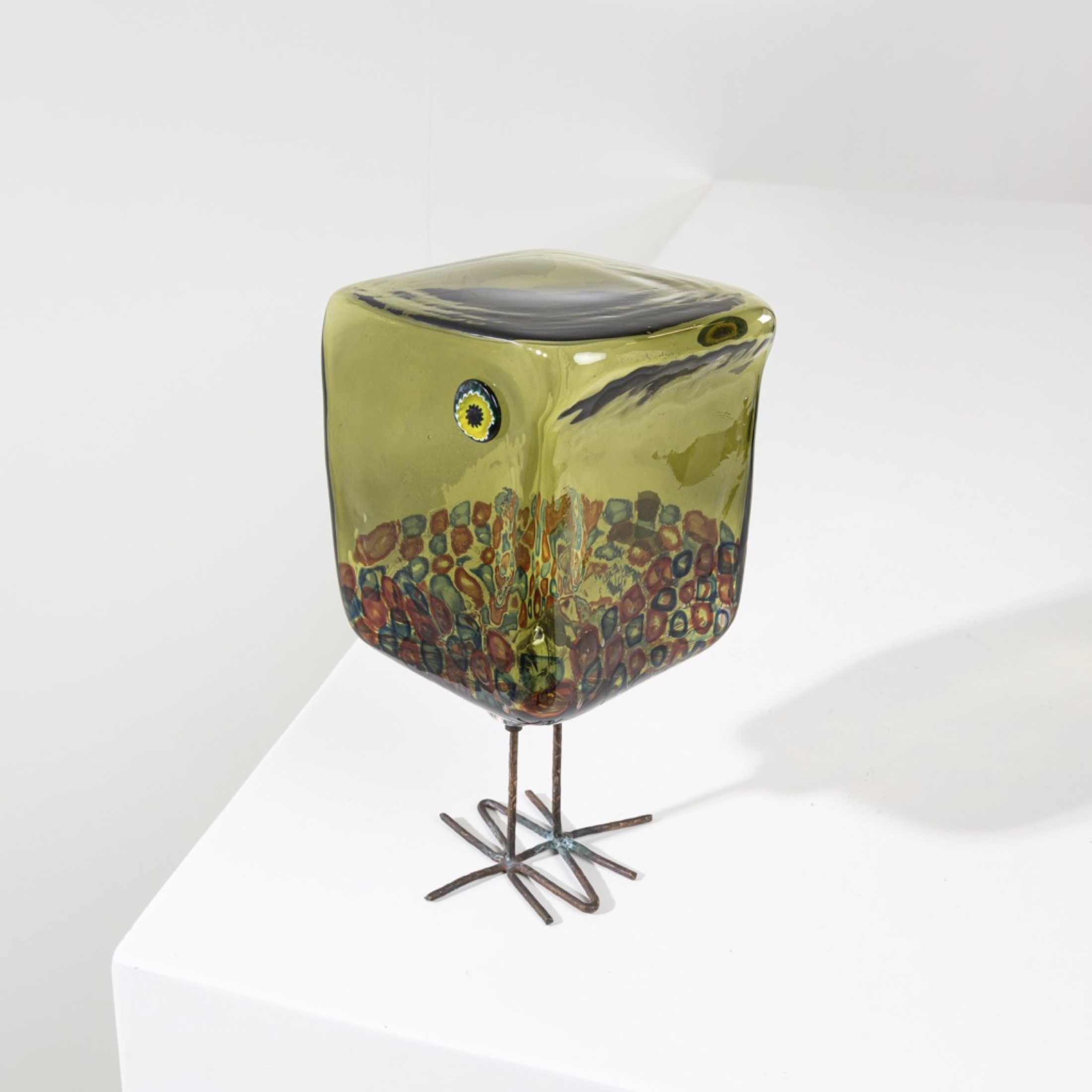 Pulcino sculpture in the shape of a glass bird Alessandro Pianon Vistosi Murano