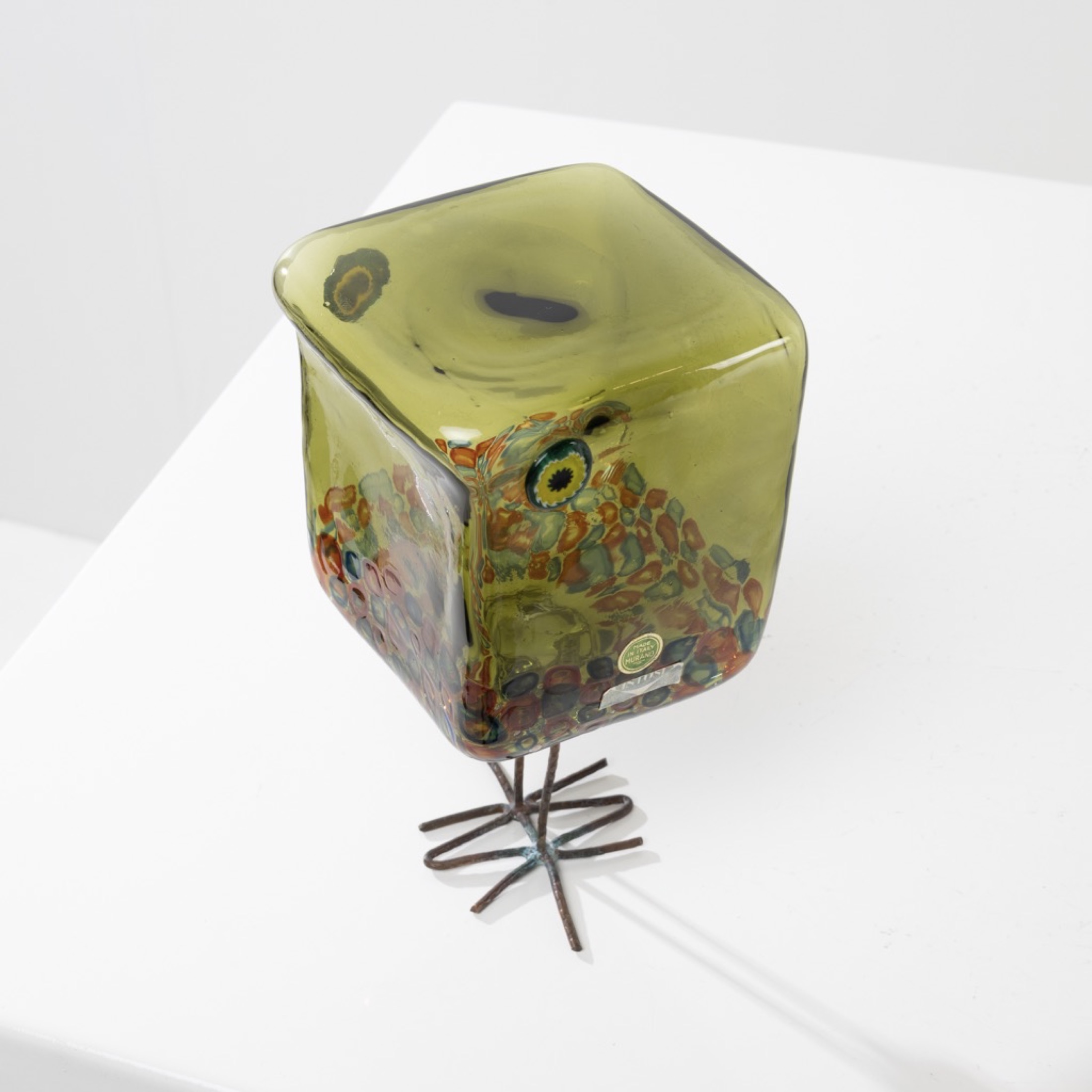 Pulcino sculpture in the shape of a glass bird Alessandro Pianon Vistosi Murano