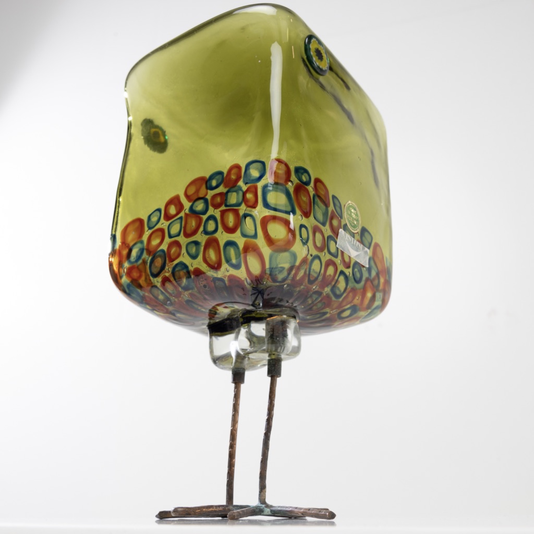 Pulcino sculpture in the shape of a glass bird Alessandro Pianon Vistosi Murano