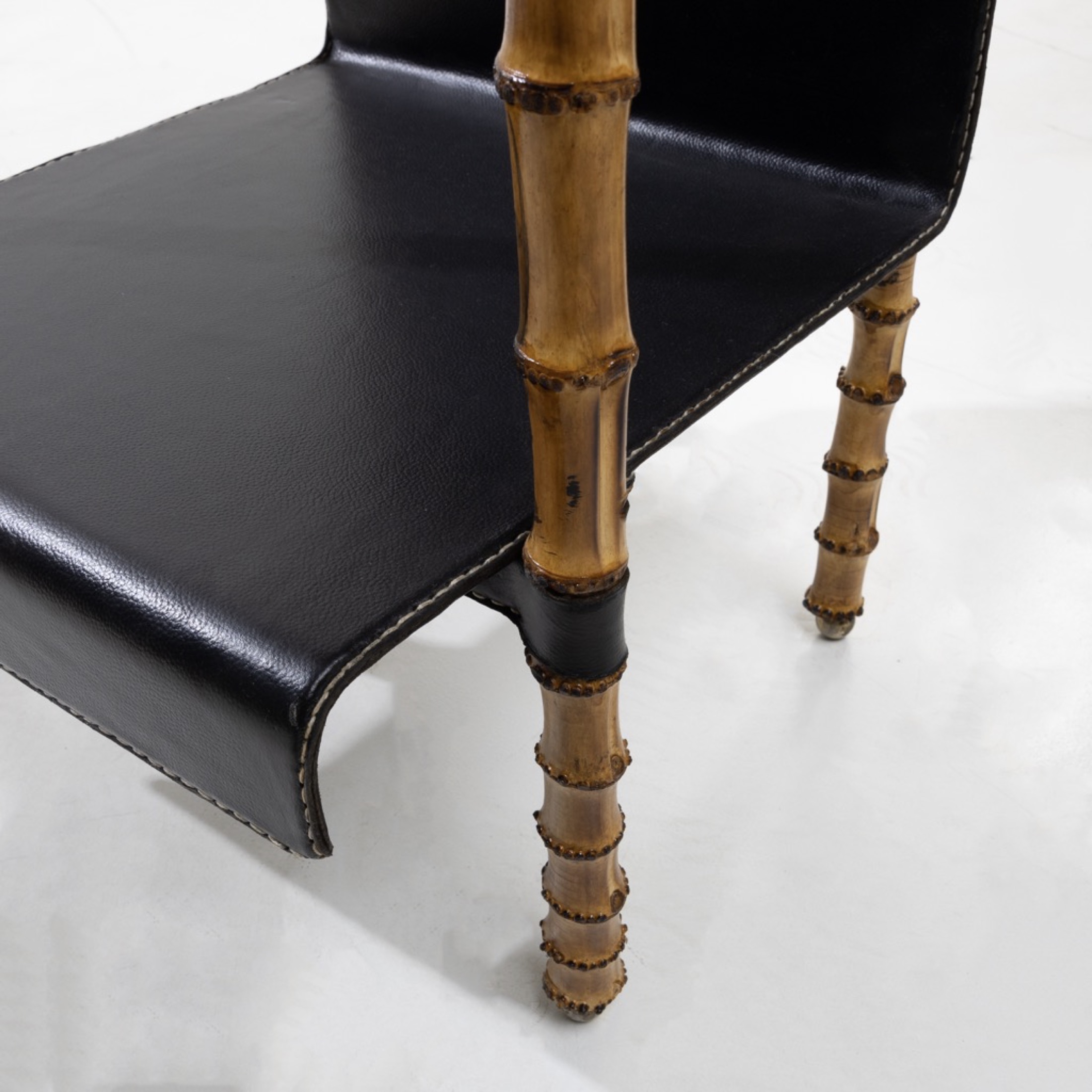 ZF44 Pair of bambou side tables Jacques Adnet-7