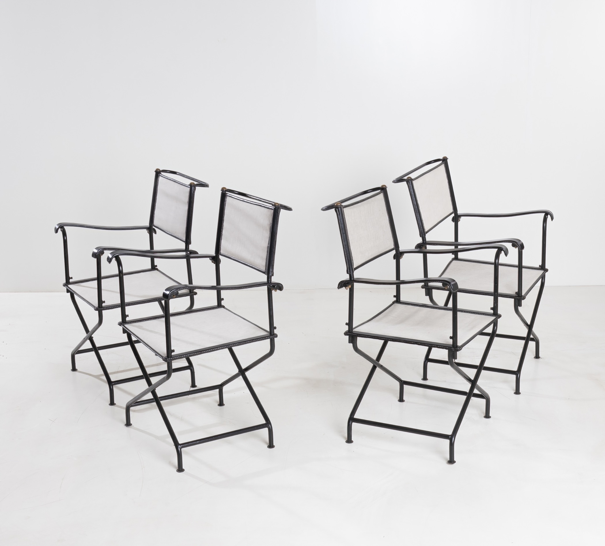 armchairs by Jacques Adnet Canvas and leather IMG_004