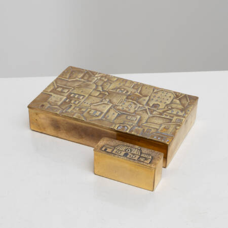 La ville à la campagne  set of two gilt bronze boxes by Line Vautrin - IMG_023