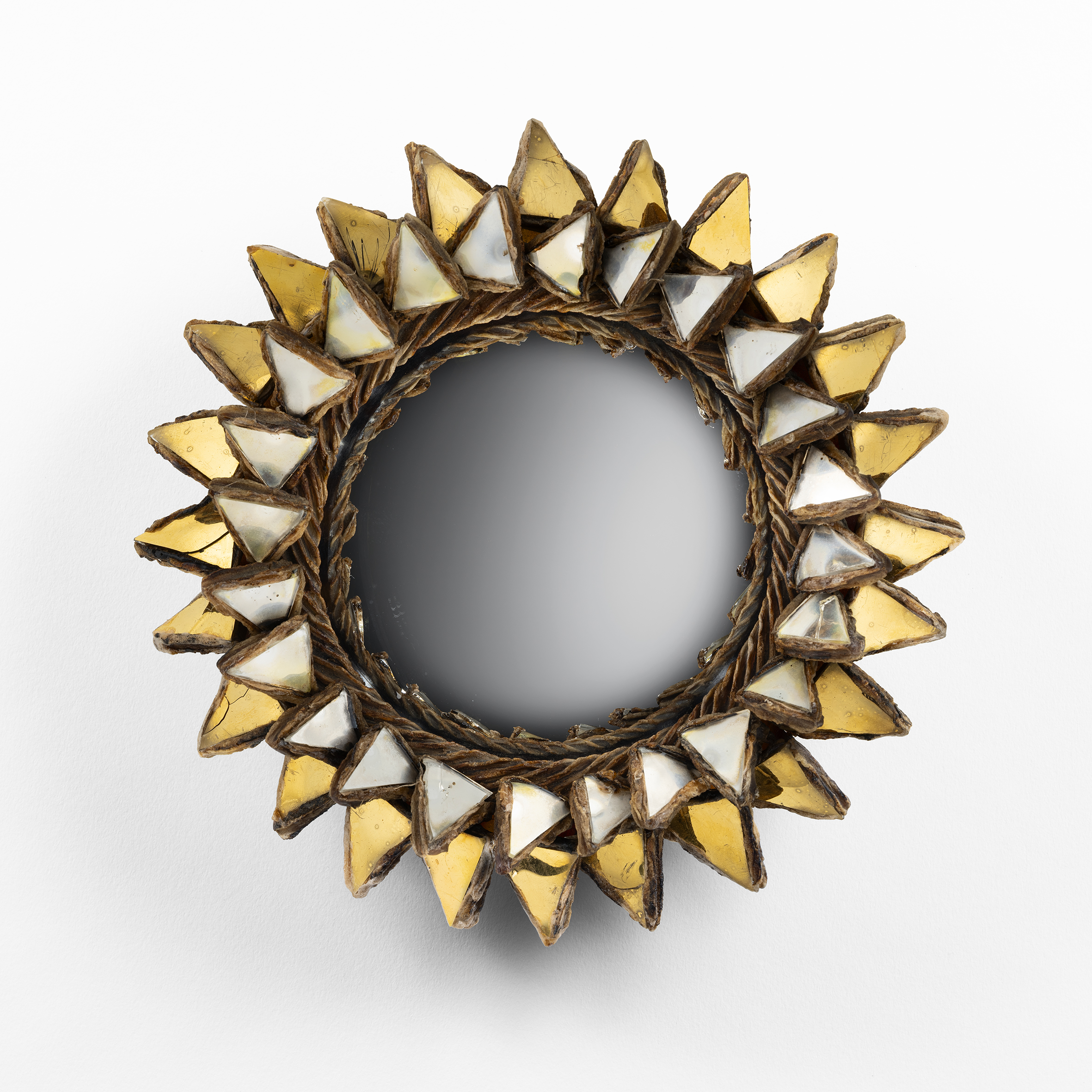 Cactus by Line Vautrin - Beige Talosel mirror inlaid with fragments of gold and silver mirrors - IMG_001