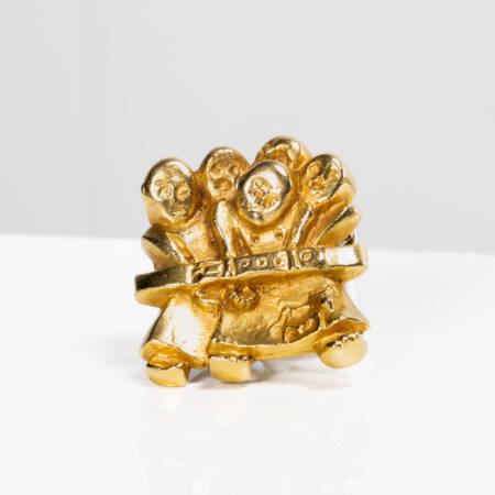 La Manifestation - The demonstration, Gilt bronze brooch LINE VAUTRIN IMG_001