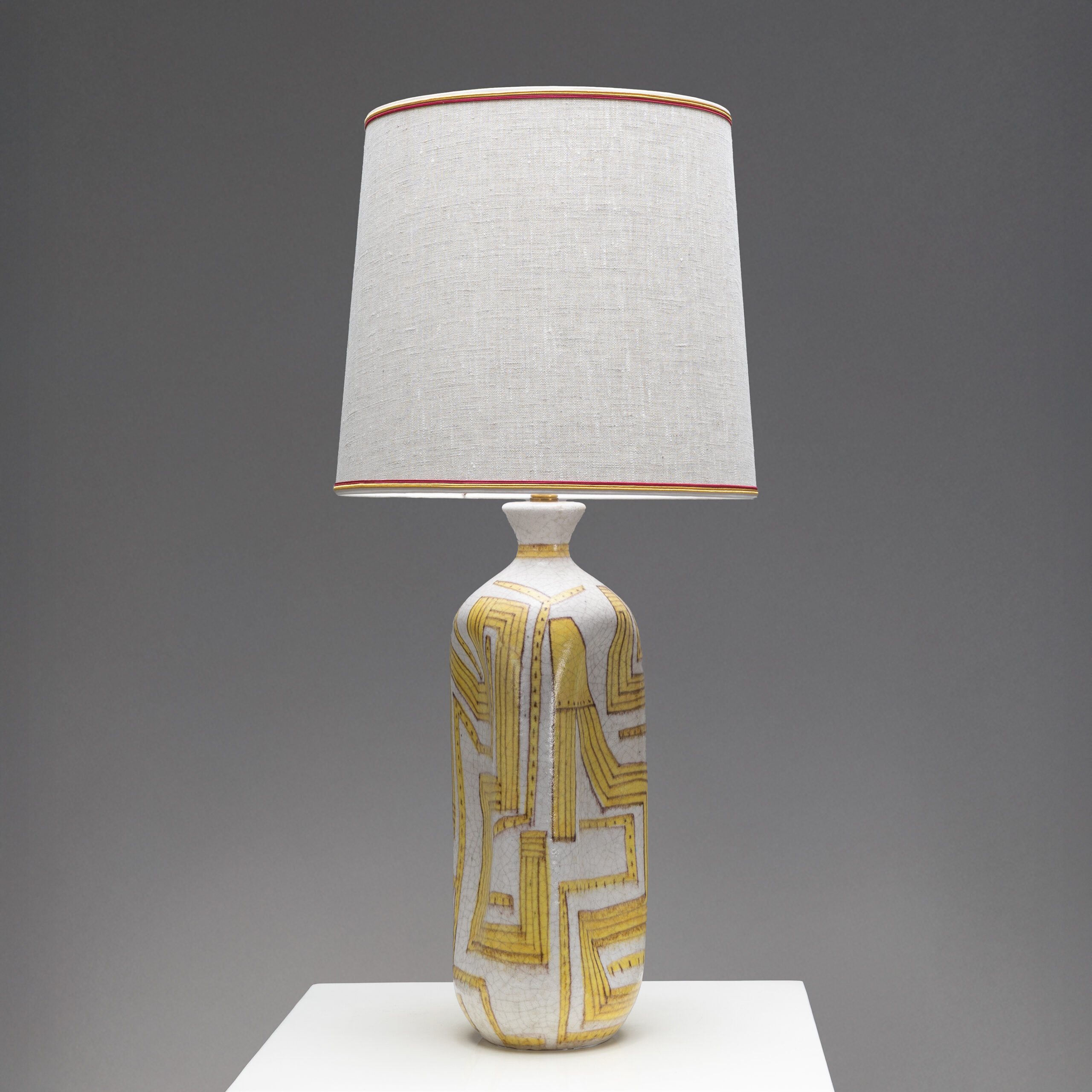 Glazed ceramic table lamp by Guido Gambone